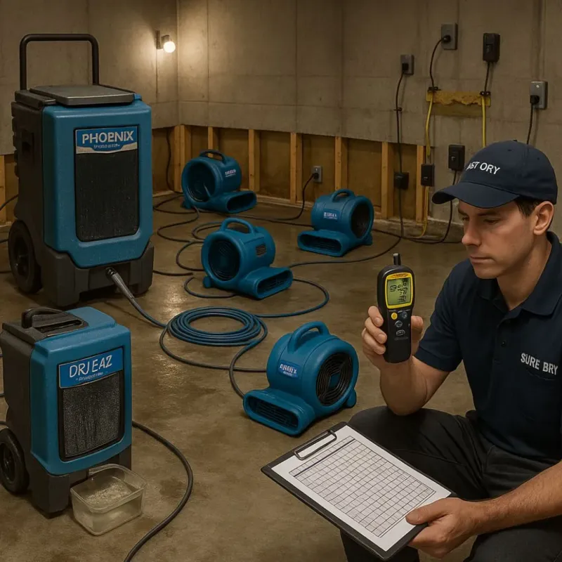 Structural Drying and Dehumidification process in Edisto, SC